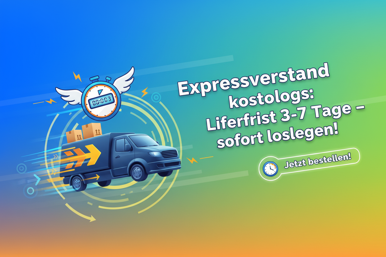 ⏱️ Expressversand kostenlos: Lieferfrist 3-7 Tage – sofort loslegen!